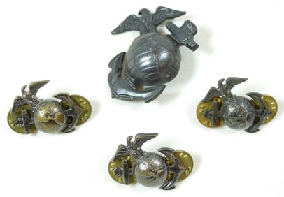 (4) USMC EAGLE / GLOBE / ANCHOR PINS