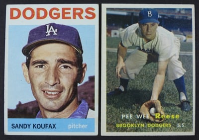PEE WEE REESE & SANDY KOUFAX CARD LOT