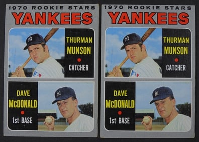 (2) 1970 TOPPS THURMAN MUNSON (RC)