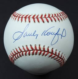 SANDY KOUFAX SIGNED BASEBALL