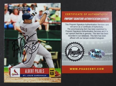 ALBERT PUJOLS AUTO 2005 DONRUSS CARD