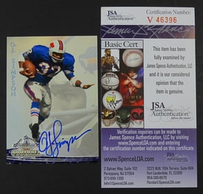 O J SIMPSON AUTO 1994 FOOTBALL CARD