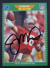 JOE MONTANA AUTO 1989 SCORE CARD