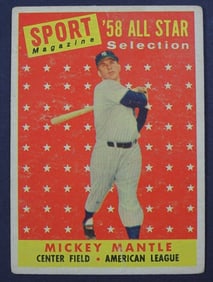 1958 TOPPS MICKEY MANTLE ALL-STAR #487