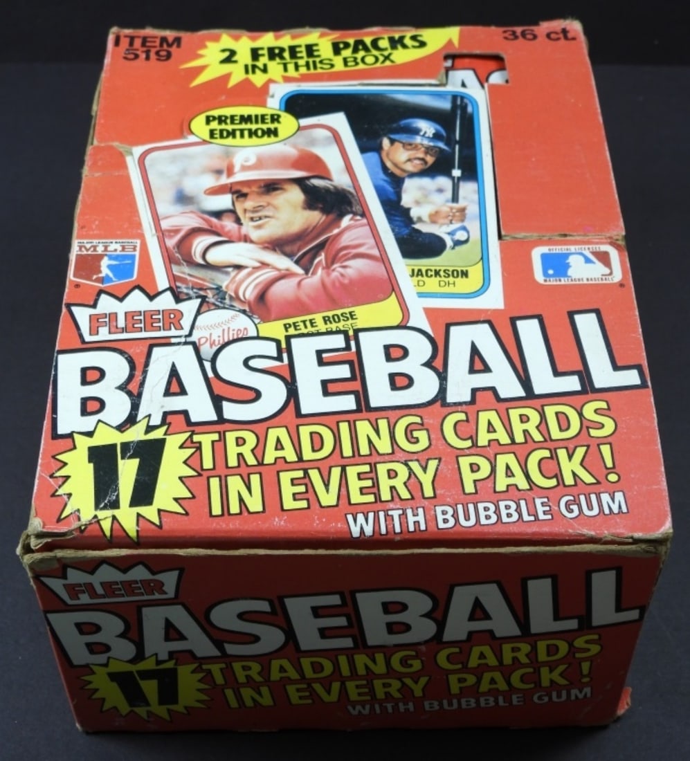 1981 FLEER BASEBALL WAX BOX 36 packs (1 of 2)