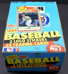1985 FLEER BASEBALL CELLO BOX 24 packs