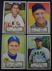 4 1952 TOPPS BASEBALL CARDS