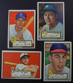 4 1952 TOPPS BASEBALL CARDS