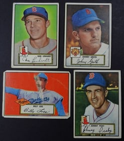 4 1952 TOPPS BASEBALL CARDS