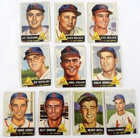 1953 ST LOUIS CARDINALS TOPPS LOT (10)