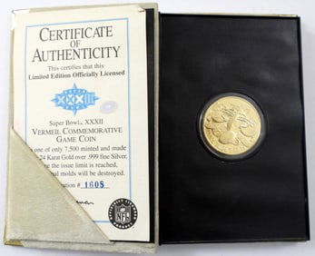 1 ozt .999 SILVER SUPER BOWL XXXII COIN