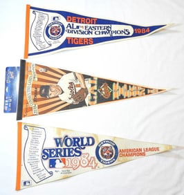 3 DETROIT/BALTIMORE PENNANTS