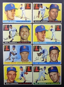 8 1955 RED SOX TOPPS BASEBALL CARDS