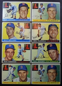 8 1955 RED SOX TOPPS BASEBALL CARDS