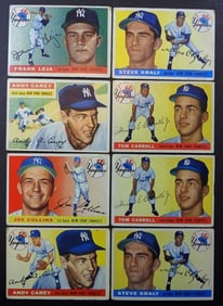 8 1955 YANKEES TOPPS BASEBALL CARDS