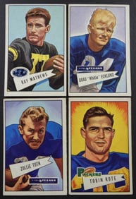 (4) '52 BOWMAN LG FOOTBALL CARDS