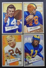 (4) '52 BOWMAN LG FOOTBALL CARDS