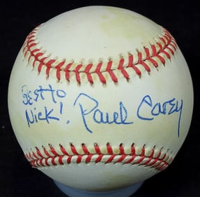 SIGNED PAUL CAREY  BASEBALL