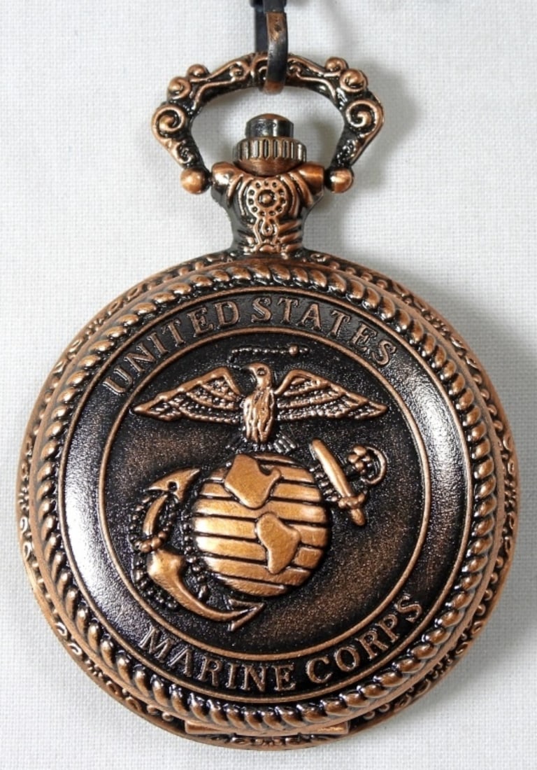 United States Marine Corp Pocket Watch: Bronze United States Marine Corps pocket watch, untested to see if it works