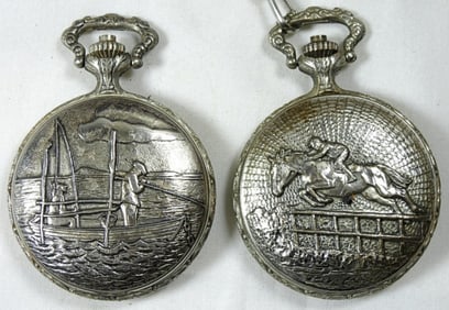 (2) Silver Toned Pocket Watches