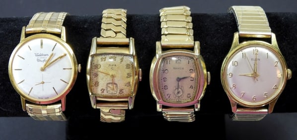 (4) VINTAGE WATCHES: WALTHAM ULTRA FLAT