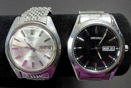 (2) SEIKO MEN'S WATCHES (1) 17j RUNNING