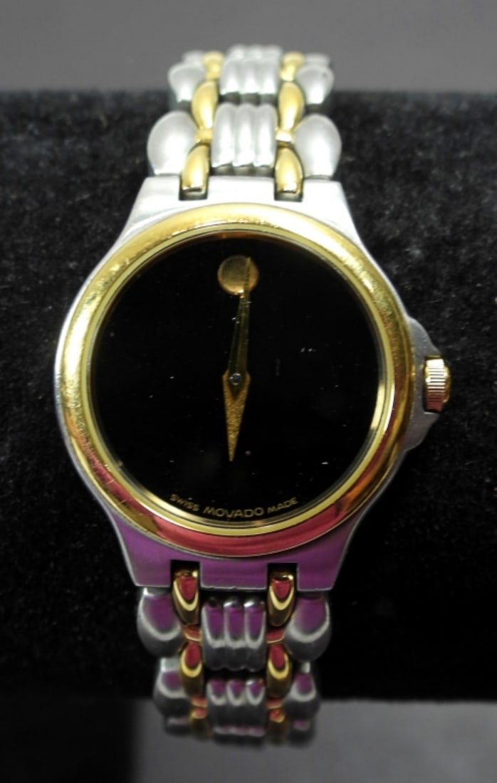 SWISS MOVADO TWO TONE LADIES: PRE-OWNED / NICE CONDITION / UNTESTED