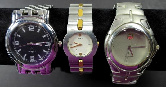 (3) LARGE SIZE MEN'S WATCHES - TAG HEUER