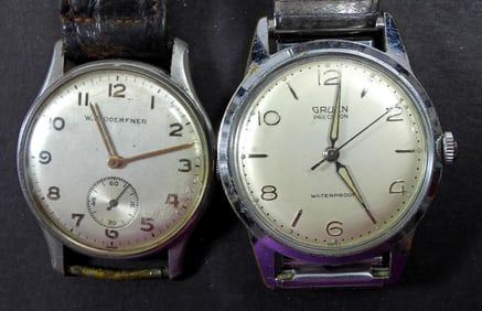 (2) VINTAGE WIND-UP MEN'S WATCHES