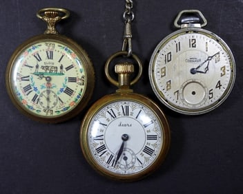 3 POCKET WATCHES FOR PARTS/REPAIR