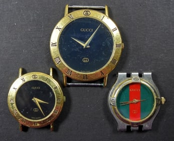 3 GUCCI WATCH FACES FOR PARTS/REPAIR