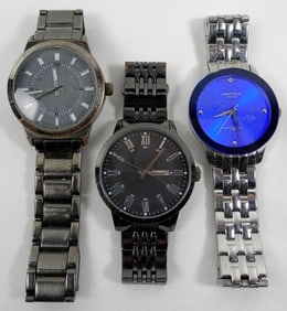 (3) MENS UNTESTED STATEMENT WATCH LOT