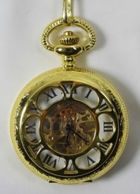 SKELETON VIEW WIND-UP POCKETWATCH
