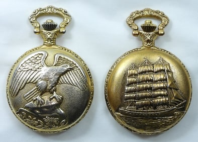 (2) QUARTZ POCKET WATCHES - SHIP CASE &