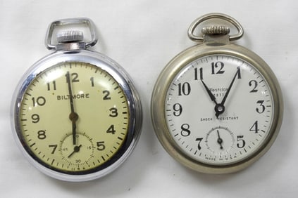 (2) WESTCLOX POCKET WATCHES