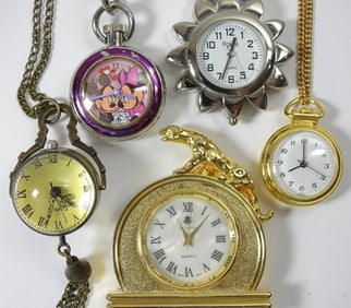 (5) QUARTZ MIXED WATCH LOT - DESK CLOCK