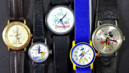 (5) DISNEY THEMED WATCHES