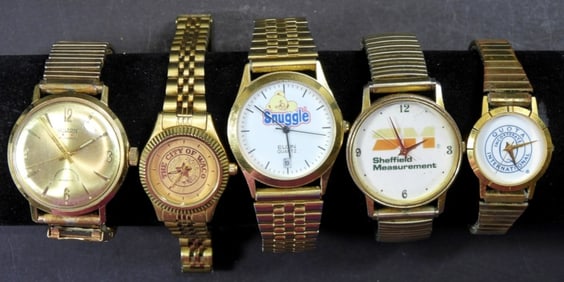 (5) ASSORTED GOLD BRANDED WATCHES