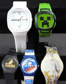 (5) ASSORTED NOVELTY WATCHES