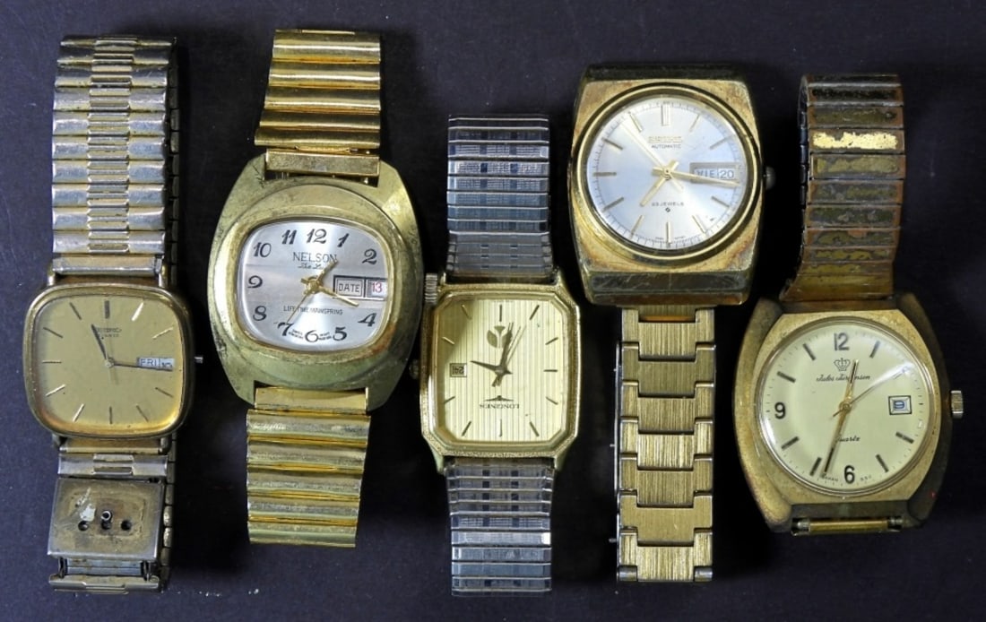 (5) MEN'S DAY/DATE WRIST WATCHES (1 of 2)
