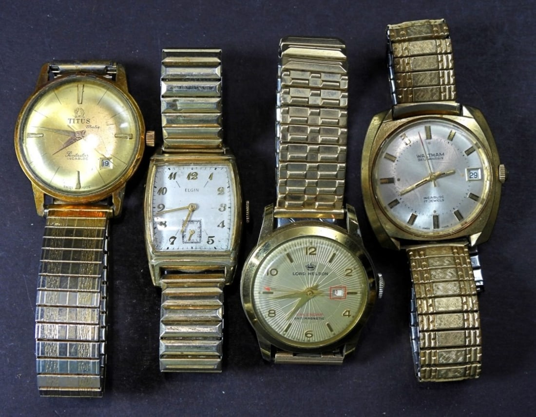 (4) VINTAGE MEN'S  WATCH LOT (1 of 2)