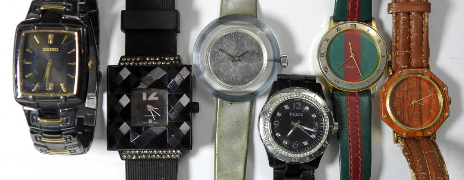 (6) UNIQUE FASHION WATCH LOT: UNTESTED