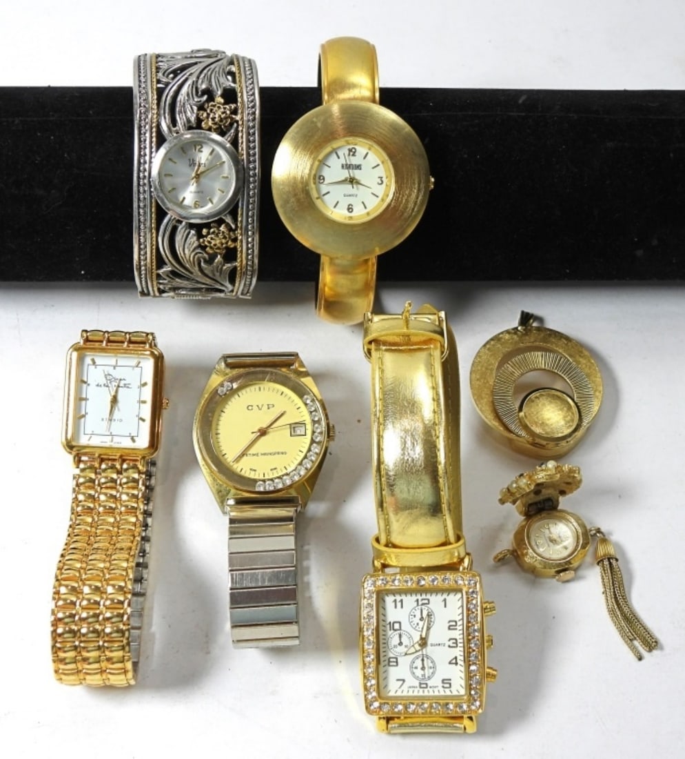 (7) LADIES FASHION WATCH LOT: MOSTLY QUARTZ, (1) LIFETIME MAINSPRING RUNNING - REST UNTESTED
