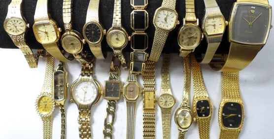 20 VARIETY WOMENS GOLD TONE WATCHES