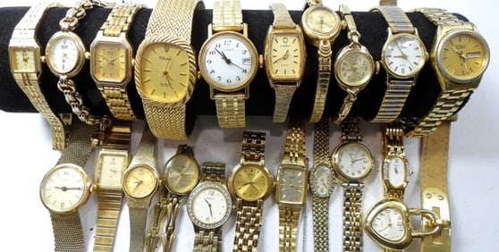 20 VARIETY WOMENS GOLD TONE WATCHES