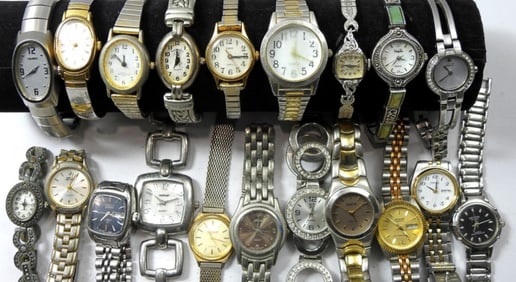 20 VARIETY WOMENS SILVER TONE WATCHES