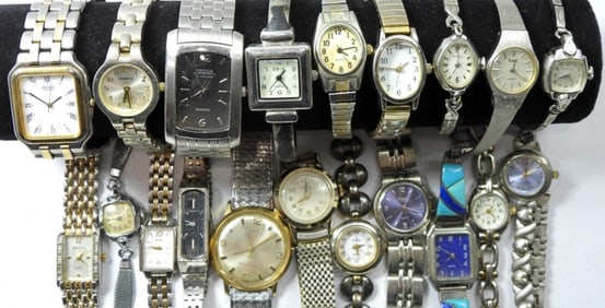 20 VARIETY WOMENS SILVER TONE WATCHES