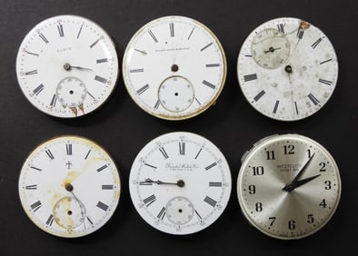 (6) POCKET WATCH MOVEMENTS SIZE 16-18