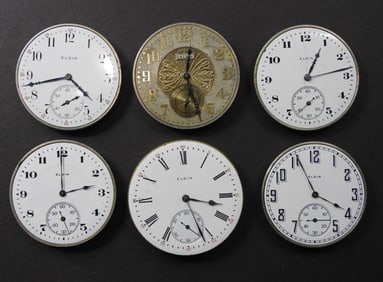 (6) POCKET WATCH MOVEMENTS SIZE 12