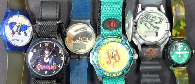 (6) NOVELTY WATCHES - UNDERTAKER, J&B,